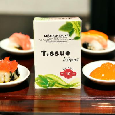 Khăn nén cao cấp T.ssue hộp 10 viên vuông (KT:24x30cm)